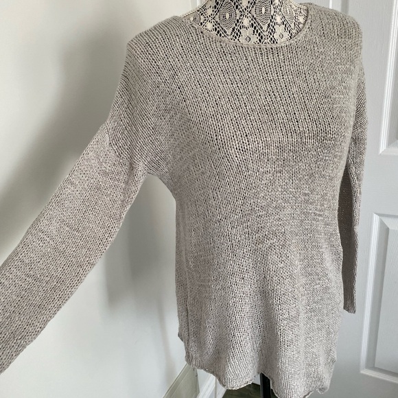 H&M asymmetrical knit woven tunic sweater worn once size XS oversized grey gray - Picture 3 of 5